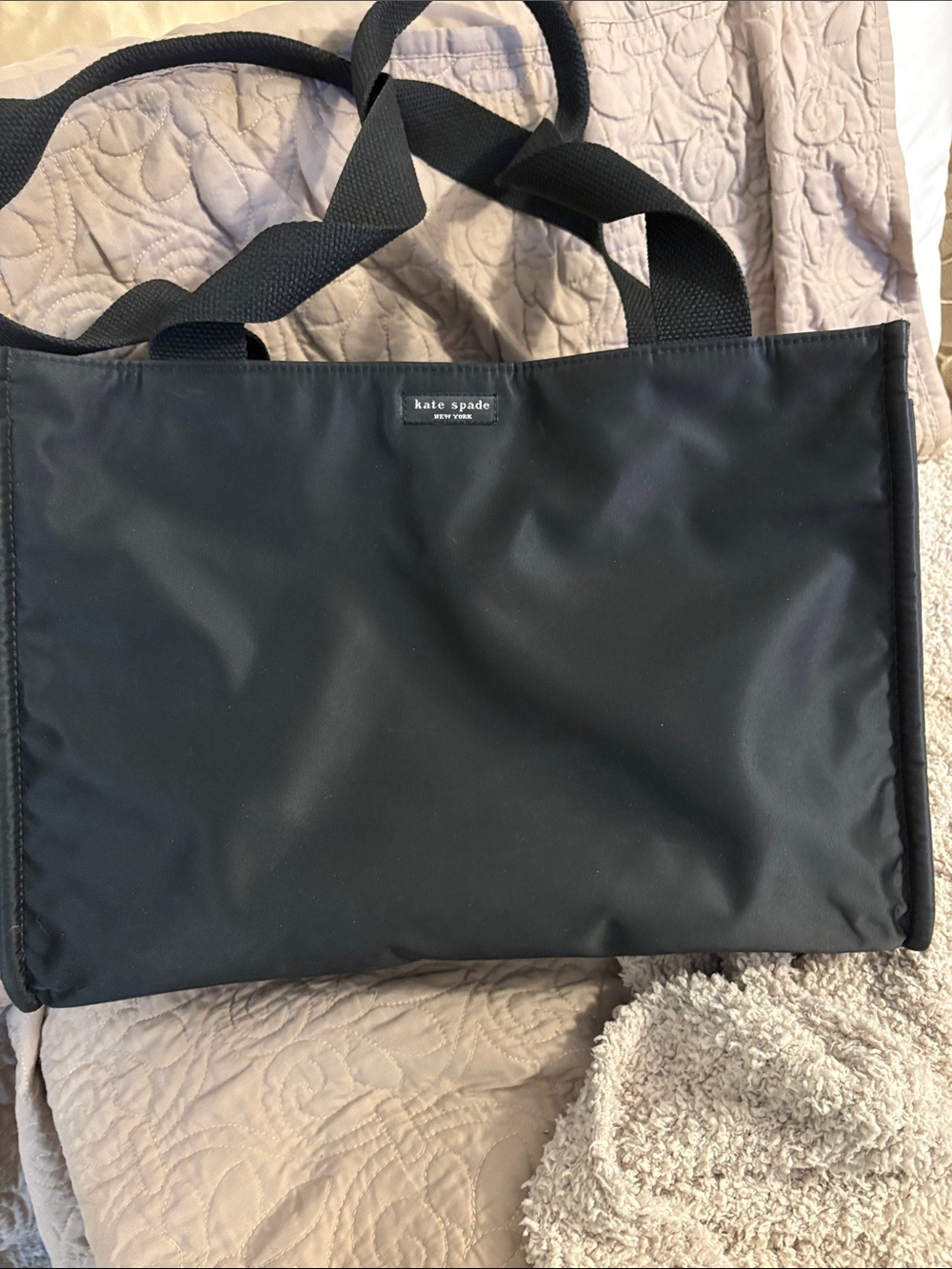 kate spade Black Nylon diaper bag/Laptop Tote with Webbing Straps